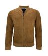 Lederblouson PHIL Ziegenvelours cognac 05 48 - Lederbekleidungsversand
