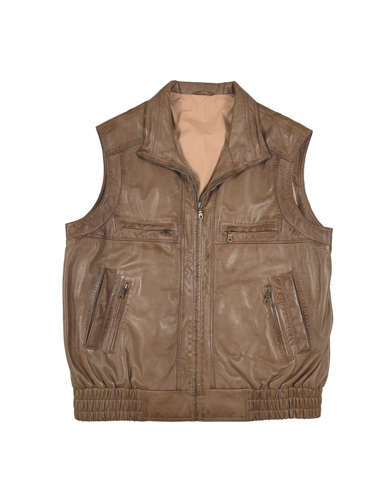 Herren Lederweste 7252099 Lammnappa Antik dattel - OZ